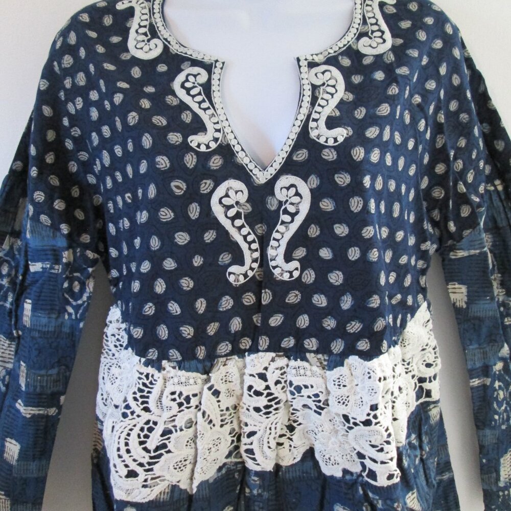 Saachi Embroidered Printed Cotton Top – Boho Elegance Meets Everyday Comfort - Picture 5 of 10